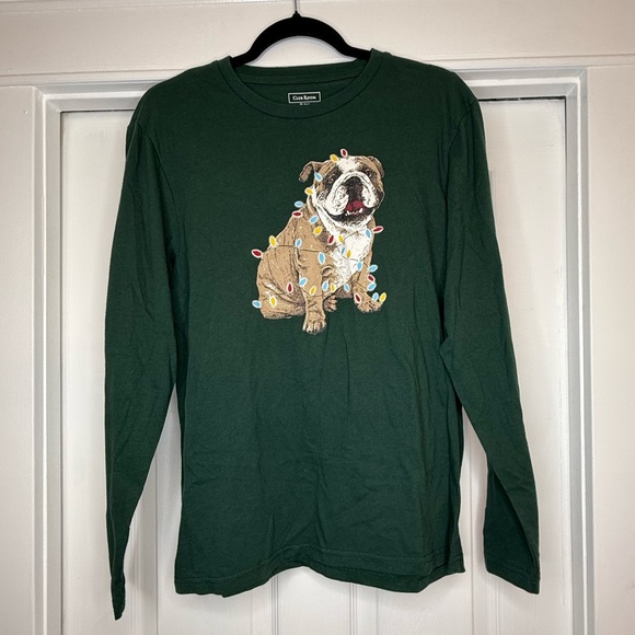 Club Room Other - Club Room Men’s Dark Green Bulldog Holiday Long Sleeve Shirt
